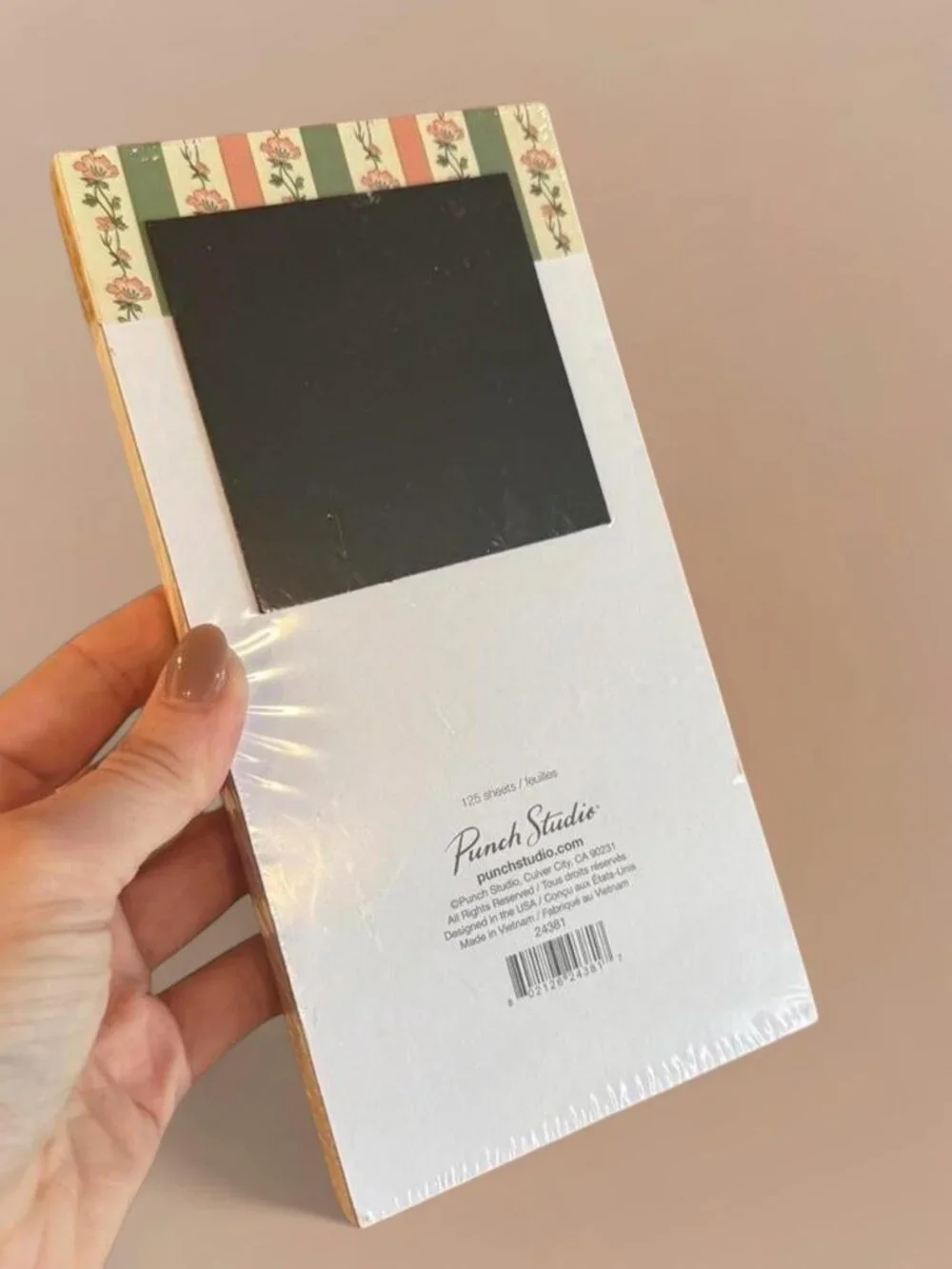 stripe&floral lined notepad
